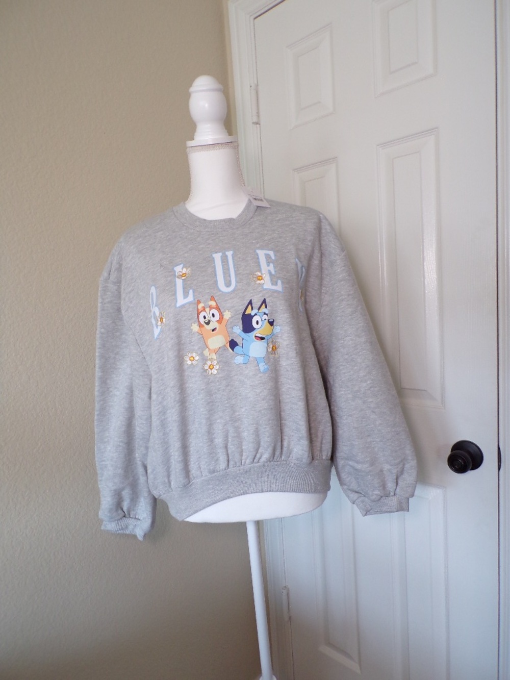 Bluey Women's Graphic Crewneck Sweatshirt, Size S – Heather Gray